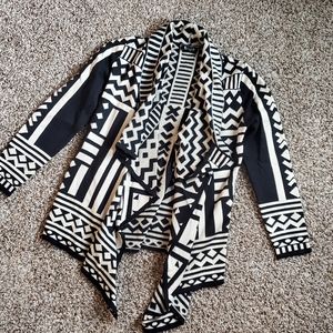 Cardigan Blk & Cream